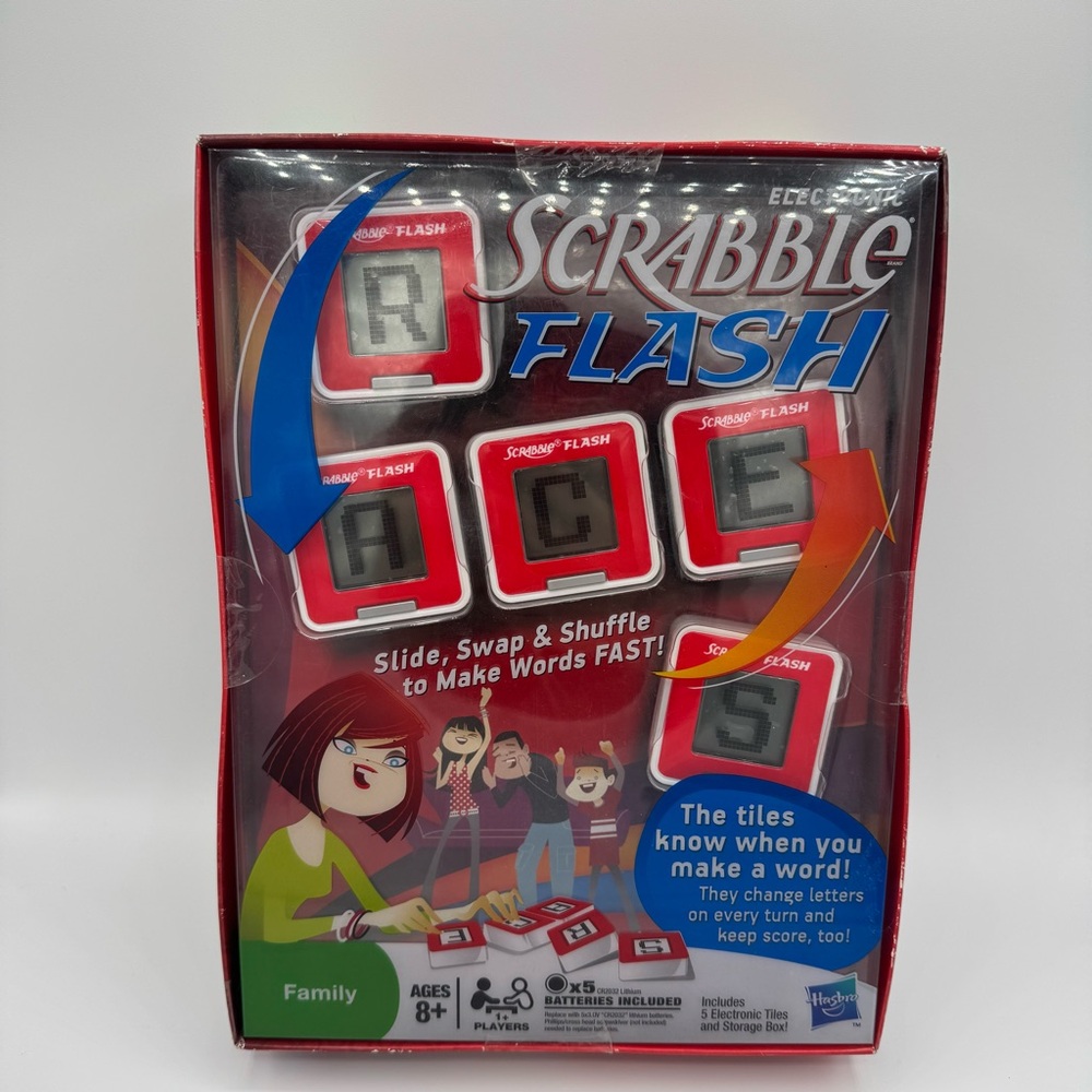 Hasbro Scrabble Flash Electronic Word Game by Hasbro- Ages 8+ BRAND NEW